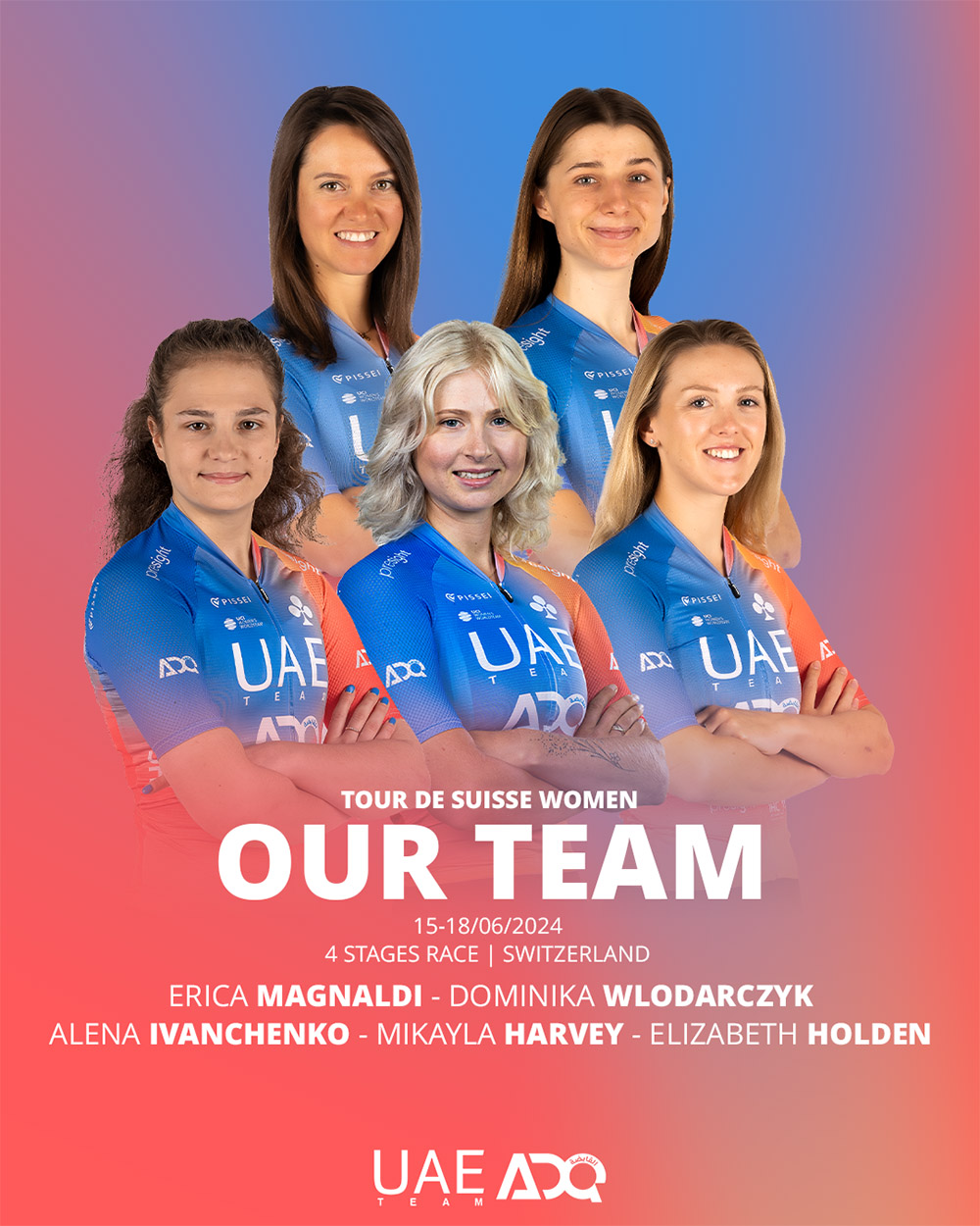 UAE Team ADQ for the Tour de Suisse Women